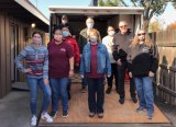 Lemoore Christian Aid volunteers Mary and Cameron Jones, Soledad Perez, John and Becky Cardwell, Karen Christensen, Mark Rogers, and Nick Francu spent a recent Saturday morning preparing for the holiday season by creating food boxes.